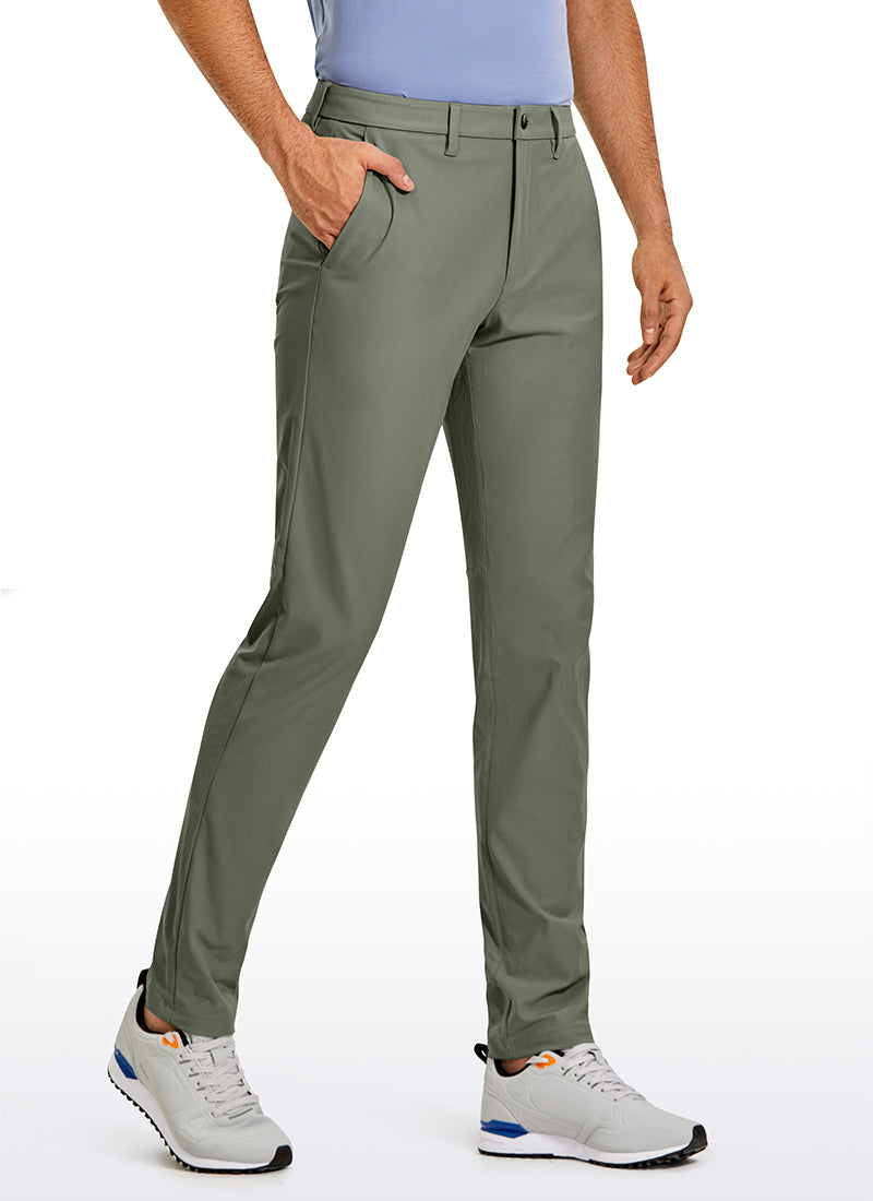 CRZ YOGA Mens Work Classic Fit All-Day Comfort Golf Pants Pockets 34'' Light Army Green