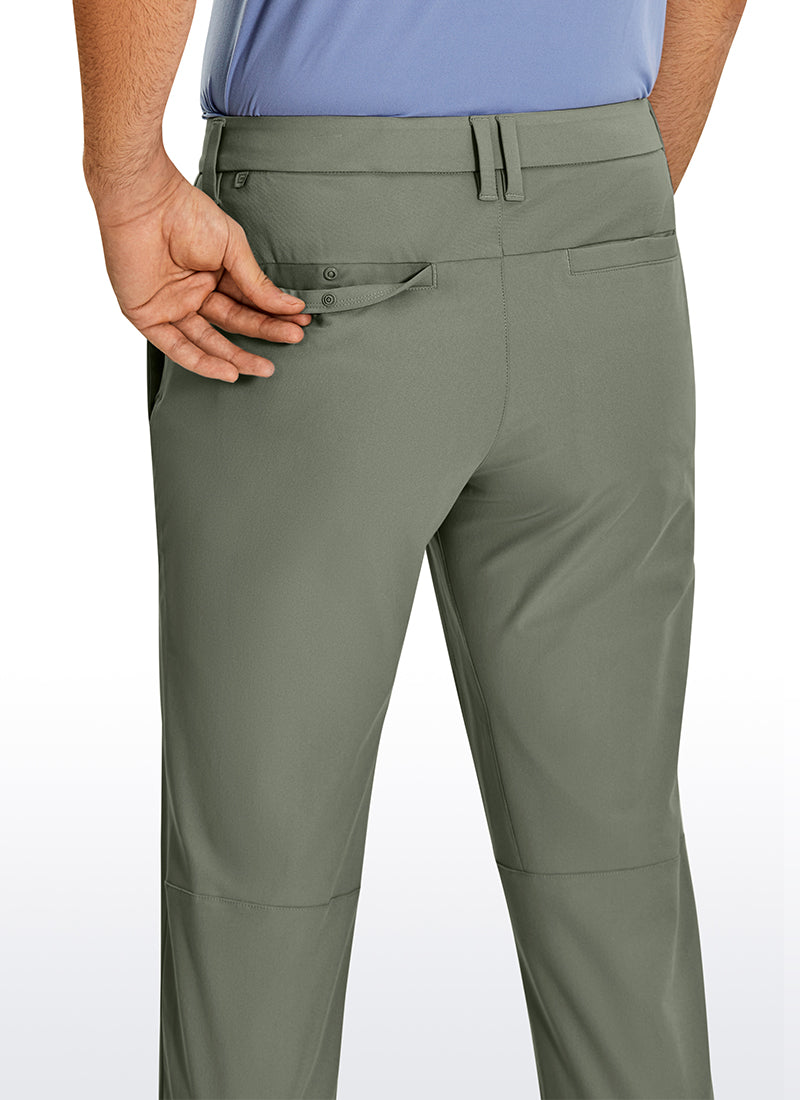 CRZ YOGA Mens Work Classic Fit All-Day Comfort Golf Pants Pockets 34'' Light Army Green