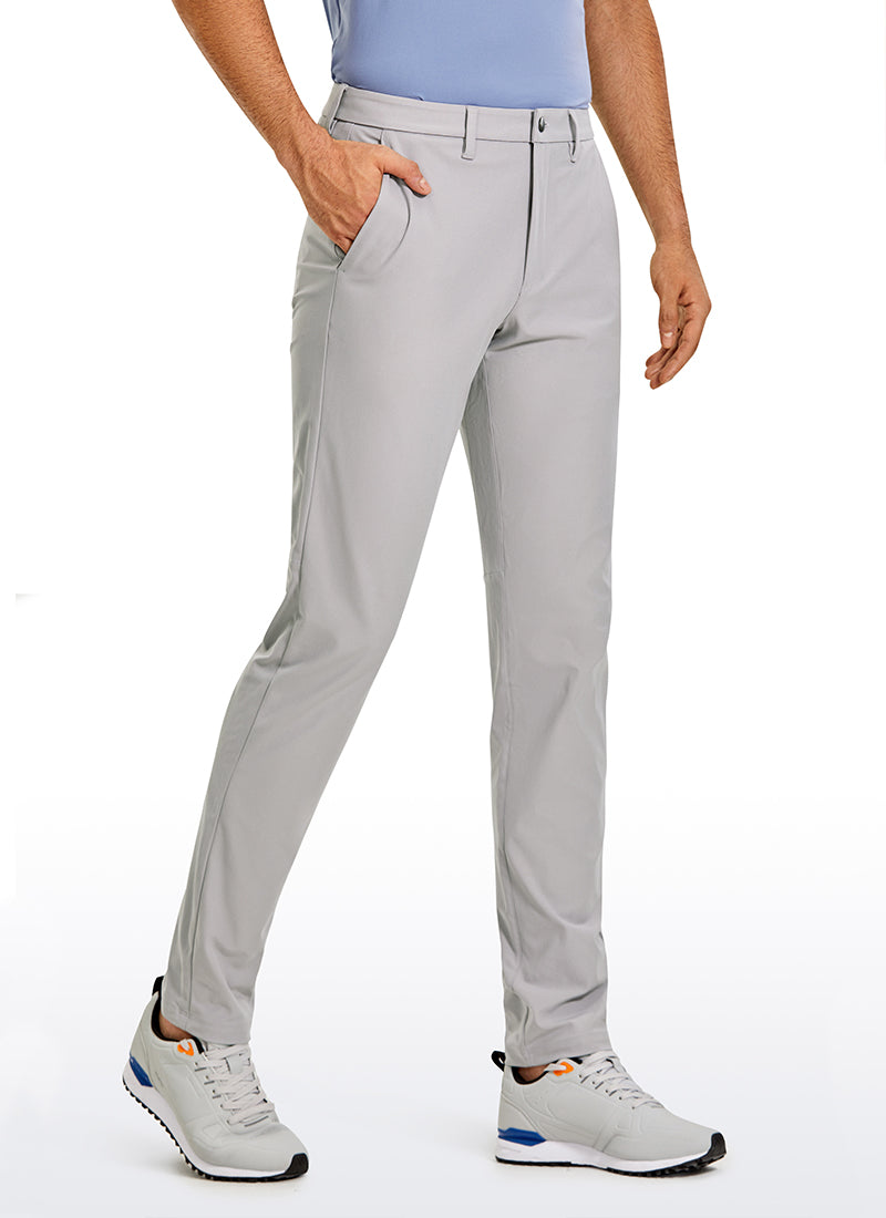 CRZ YOGA Mens Work Classic Fit All-Day Comfort Golf Pants Pockets 34'' Gull Gray