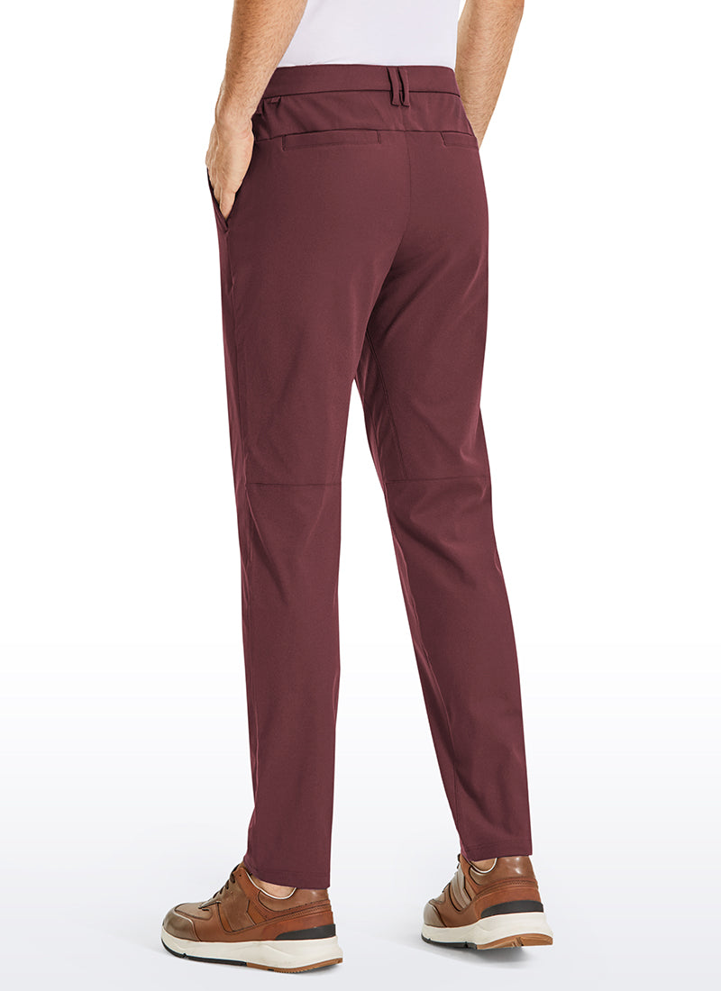 CRZ YOGA Mens Work Classic Fit All-Day Comfort Golf Pants Pockets 34'' Dark Red 2 @model_info:M