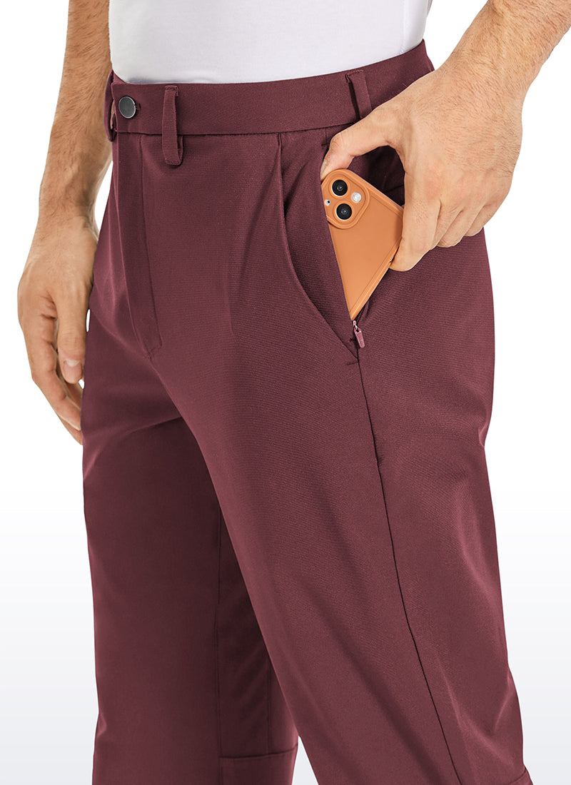 CRZ YOGA Mens Work Classic Fit All-Day Comfort Golf Pants Pockets 34'' Dark Red 2