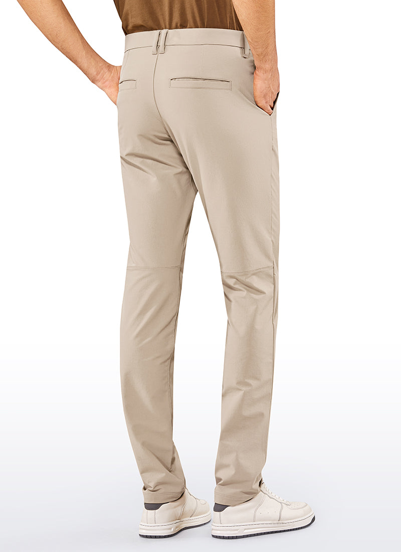 CRZ YOGA Mens Work Classic Fit All-Day Comfort Golf Pants Pockets 34'' Raw Linen