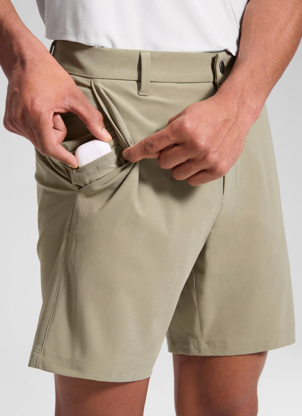 CRZ YOGA Men's Work Classic Fit All-Day Comfort Golf Shorts Pocket 7'' Khali Barley