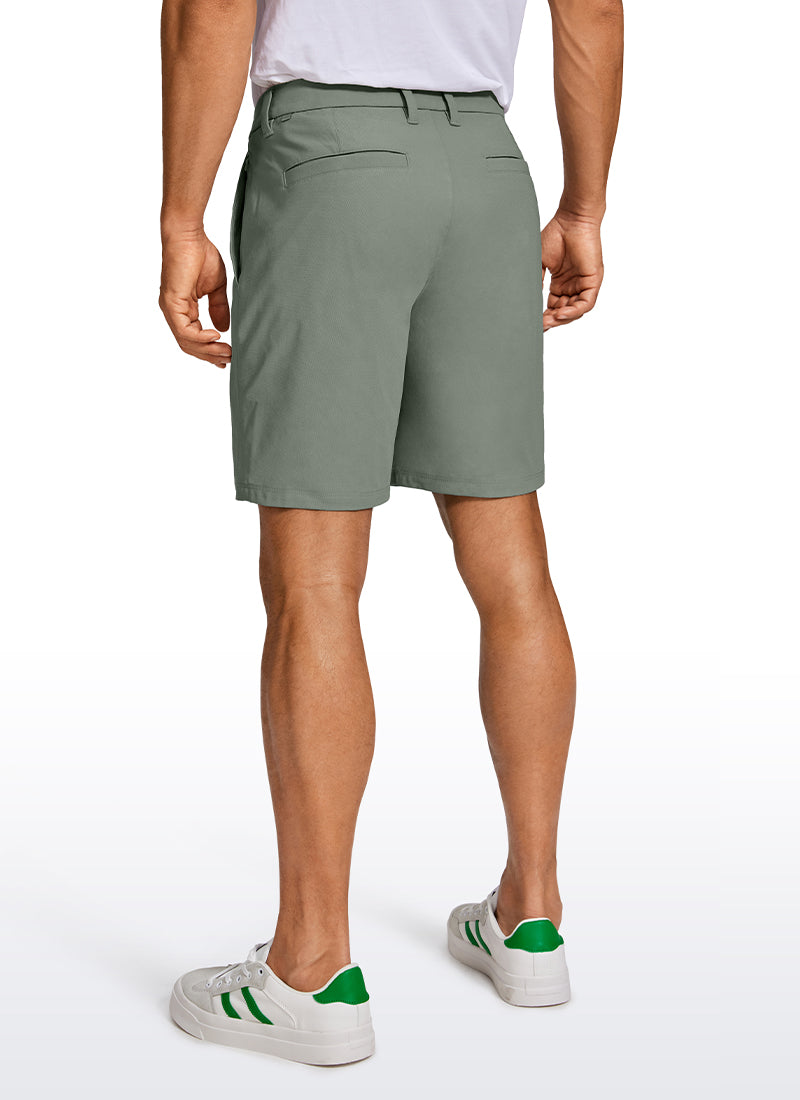 CRZ YOGA Men's Work Classic Fit All-Day Comfort Golf Shorts Pocket 7'' Grey Sage