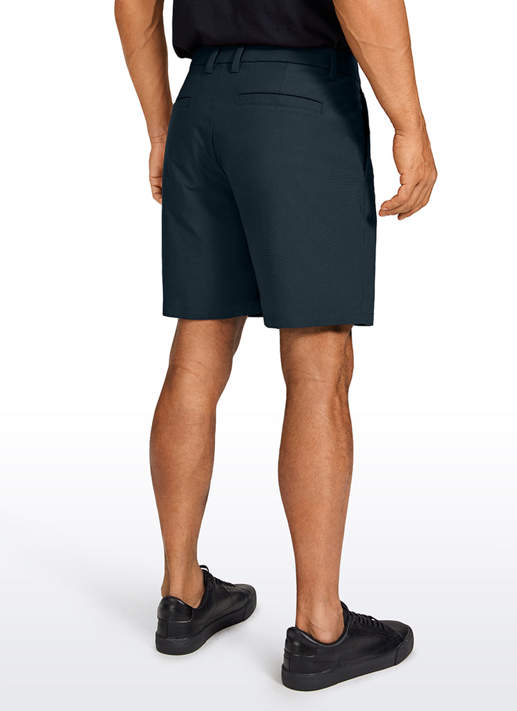 CRZ YOGA Men's Work Classic Fit All-Day Comfort Golf Shorts Pocket 7'' Black