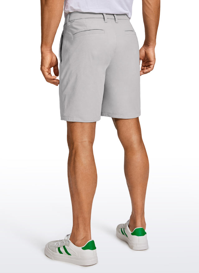 CRZ YOGA Men's Work Classic Fit All-Day Comfort Golf Shorts Pocket 7'' Gull Gray