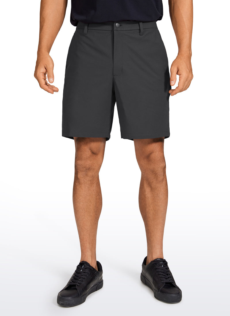 CRZ YOGA Men's Work Classic Fit All-Day Comfort Golf Shorts Pocket 7'' Ink Gray