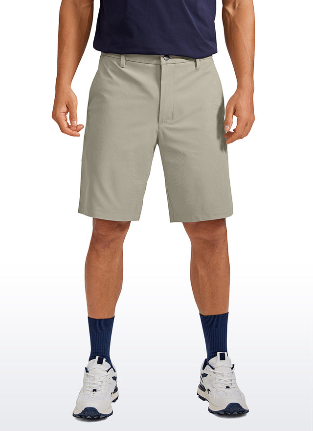 CRZ YOGA Men's Work Classic Fit All-Day Comfort Golf Shorts Pocket 9'' Khali Barley