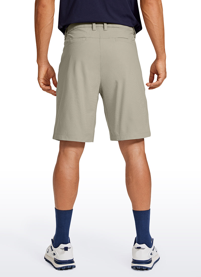 CRZ YOGA Men's Work Classic Fit All-Day Comfort Golf Shorts Pocket 9'' Khali Barley