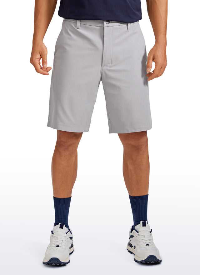 CRZ YOGA Men's Work Classic Fit All-Day Comfort Golf Shorts Pocket 9'' Gull Gray @model_info:A
