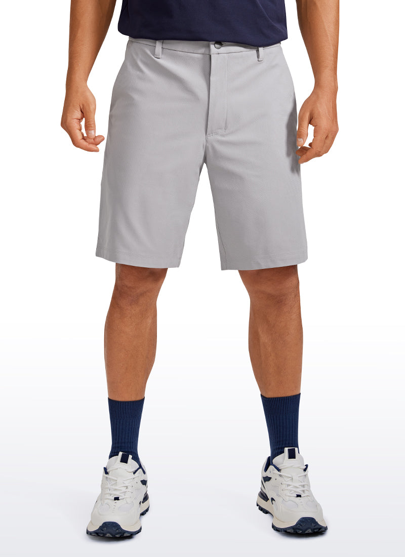 CRZ YOGA Men's Work Classic Fit All-Day Comfort Golf Shorts Pocket 9'' Gull Gray