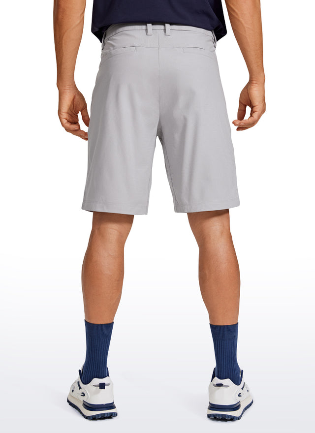 CRZ YOGA Men's Work Classic Fit All-Day Comfort Golf Shorts Pocket 9'' Gull Gray