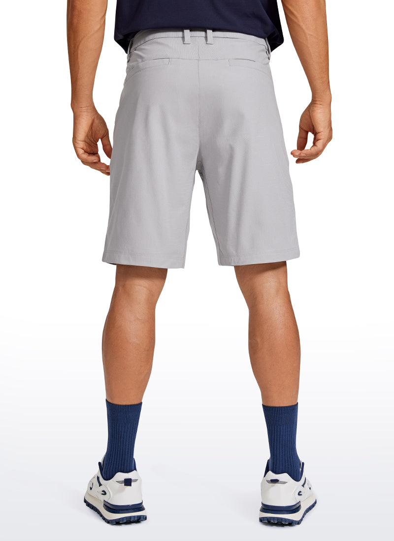 CRZ YOGA Men's Work Classic Fit All-Day Comfort Golf Shorts Pocket 9'' Gull Gray @model_info:A
