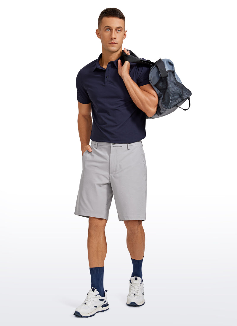 CRZ YOGA Men's Work Classic Fit All-Day Comfort Golf Shorts Pocket 9'' Gull Gray @model_info:A