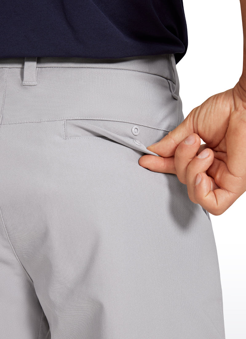 CRZ YOGA Men's Work Classic Fit All-Day Comfort Golf Shorts Pocket 9'' Gull Gray @model_info:A