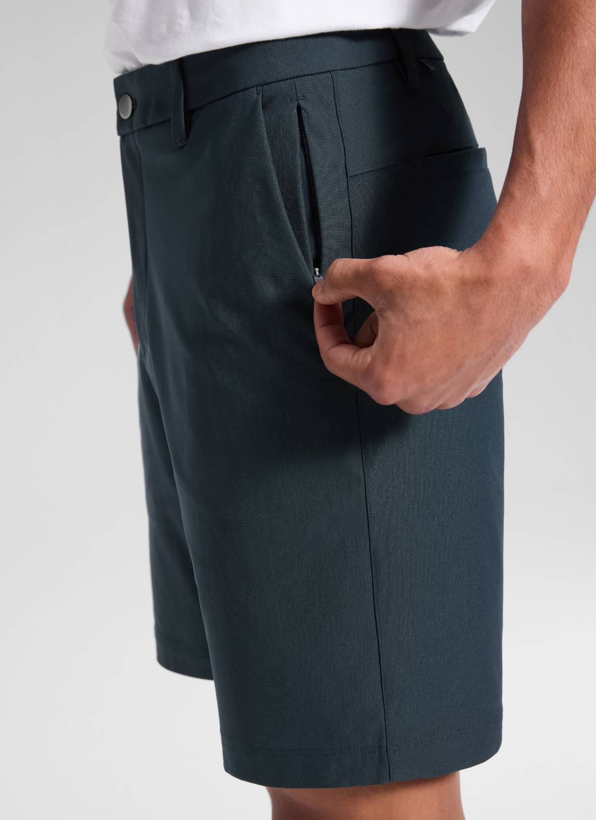 CRZ YOGA Men's Work Classic Fit All-Day Comfort Golf Shorts Pocket 9'' True Navy