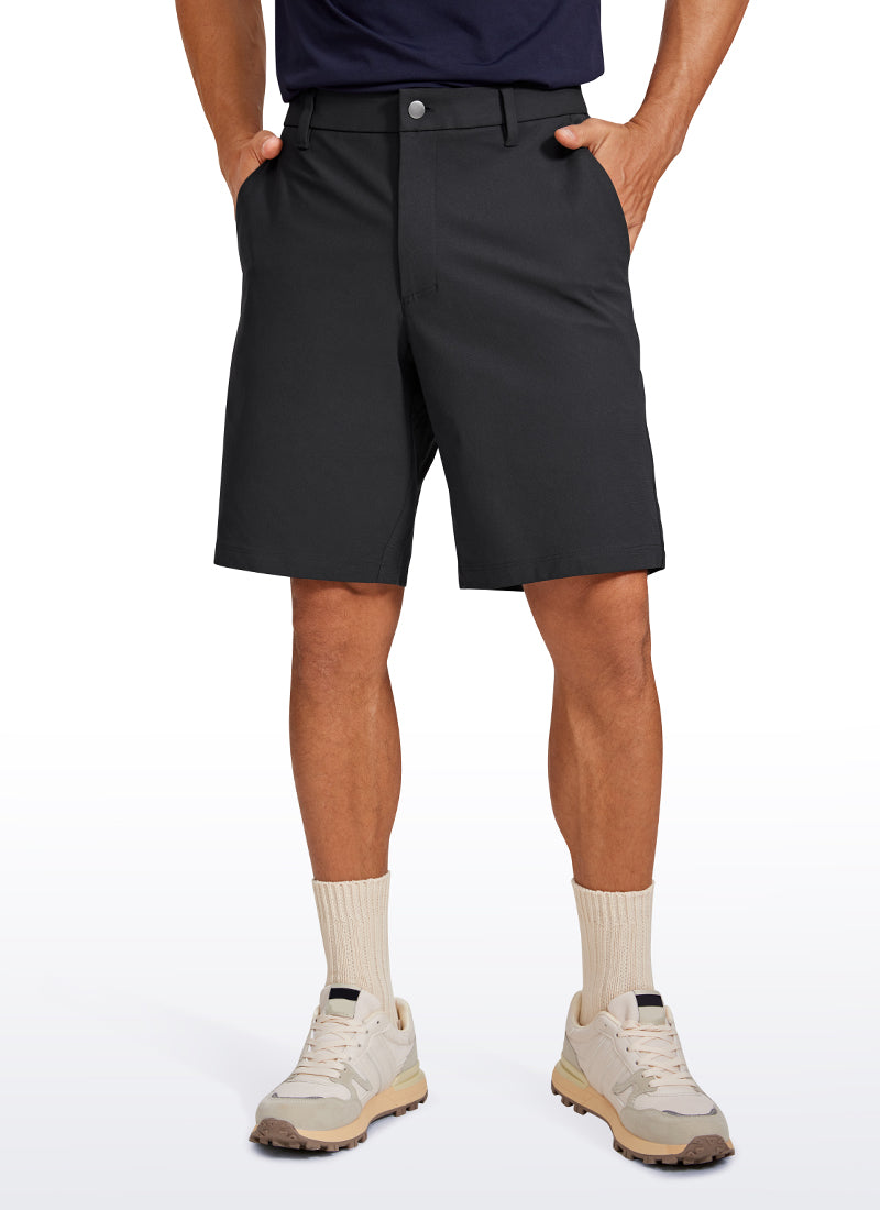 CRZ YOGA Men's Work Classic Fit All-Day Comfort Golf Shorts Pocket 9'' Ink Gray