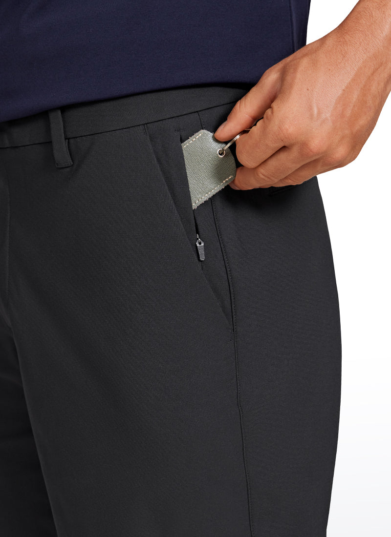 CRZ YOGA Men's Work Classic Fit All-Day Comfort Golf Shorts Pocket 9'' Ink Gray