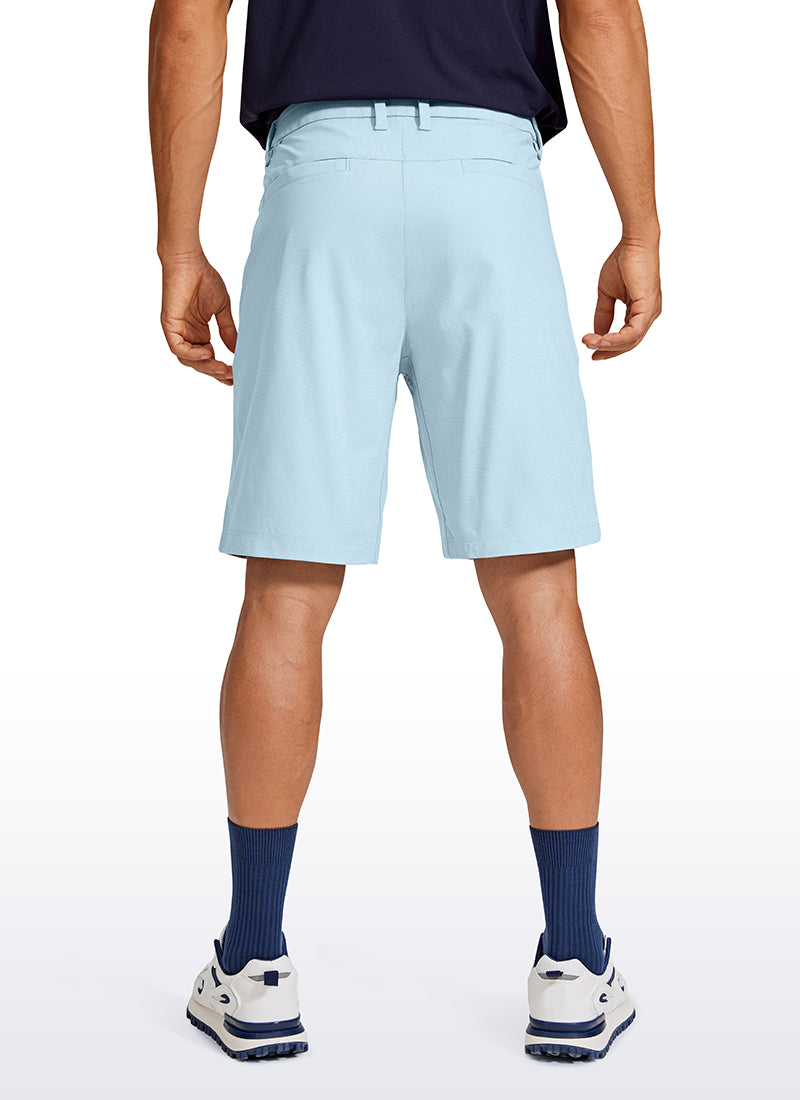 CRZ YOGA Men's Work Classic Fit All-Day Comfort Golf Shorts Pocket 9'' Chambray Blue