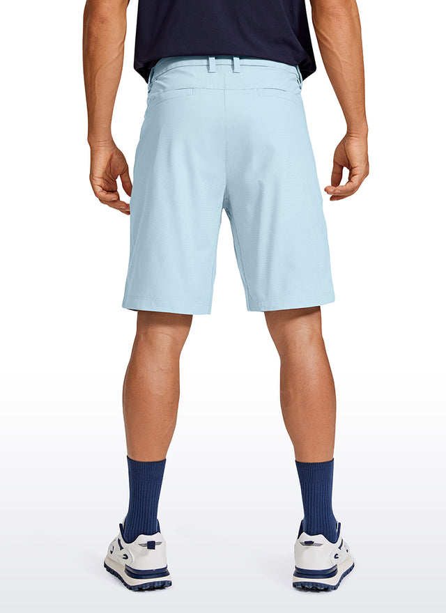 CRZ YOGA Men's Work Classic Fit All-Day Comfort Golf Shorts Pocket 9'' Chambray Blue
