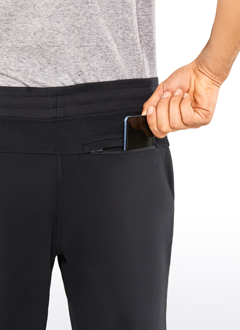 CRZ YOGA Men's Train Relaxed Fit Cotton Fleece Lined Joggers 29'' Black