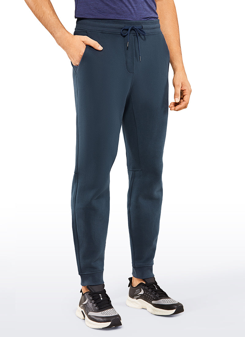CRZ YOGA Men's Train Relaxed Fit Cotton Fleece Lined Joggers 29'' Black