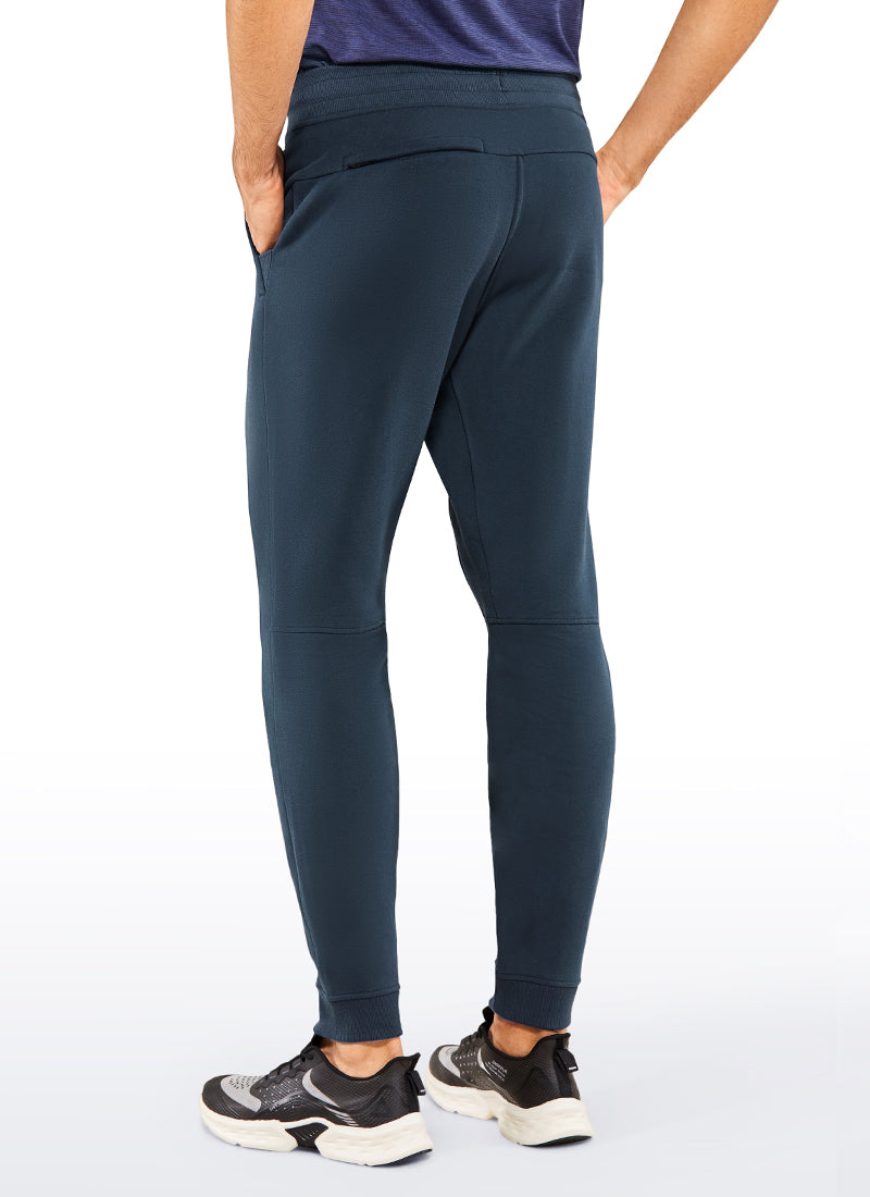 CRZ YOGA Men's Train Relaxed Fit Cotton Fleece Lined Joggers 29'' Black