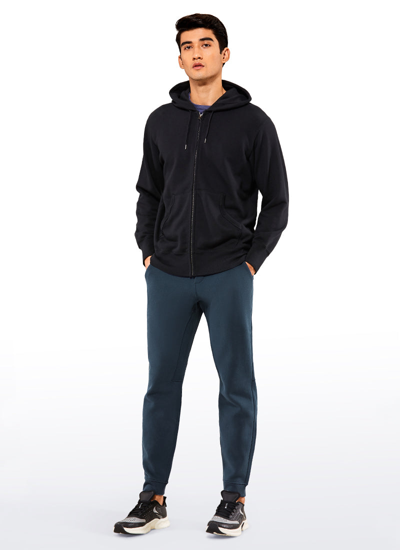CRZ YOGA Men's Train Relaxed Fit Cotton Fleece Lined Joggers 29'' Black