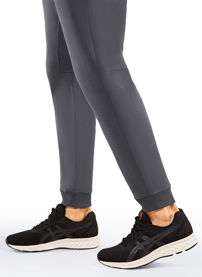 CRZ YOGA Men's Train Relaxed Fit Cotton Fleece Lined Joggers 29'' Grey Olive