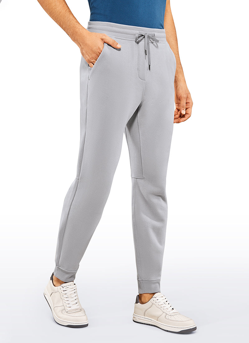 CRZ YOGA Men's Train Relaxed Fit Cotton Fleece Lined Joggers 29'' Gull Gray