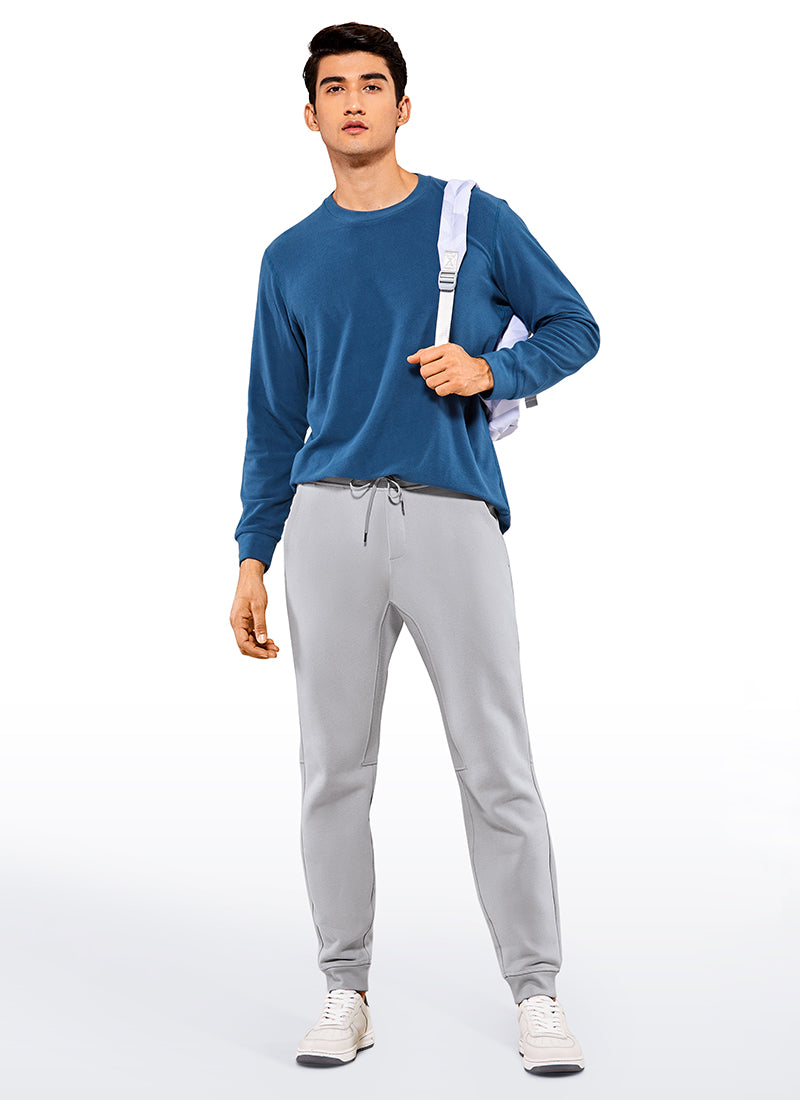 CRZ YOGA Men's Train Relaxed Fit Cotton Fleece Lined Joggers 29'' Gull Gray