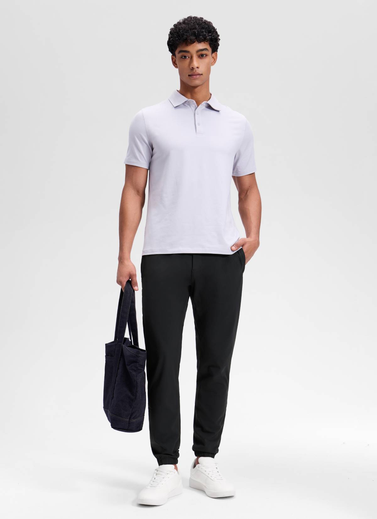 CRZ YOGA Men's Run Slim Fit On the Travel Joggers 30''- Ankle Zipper Black