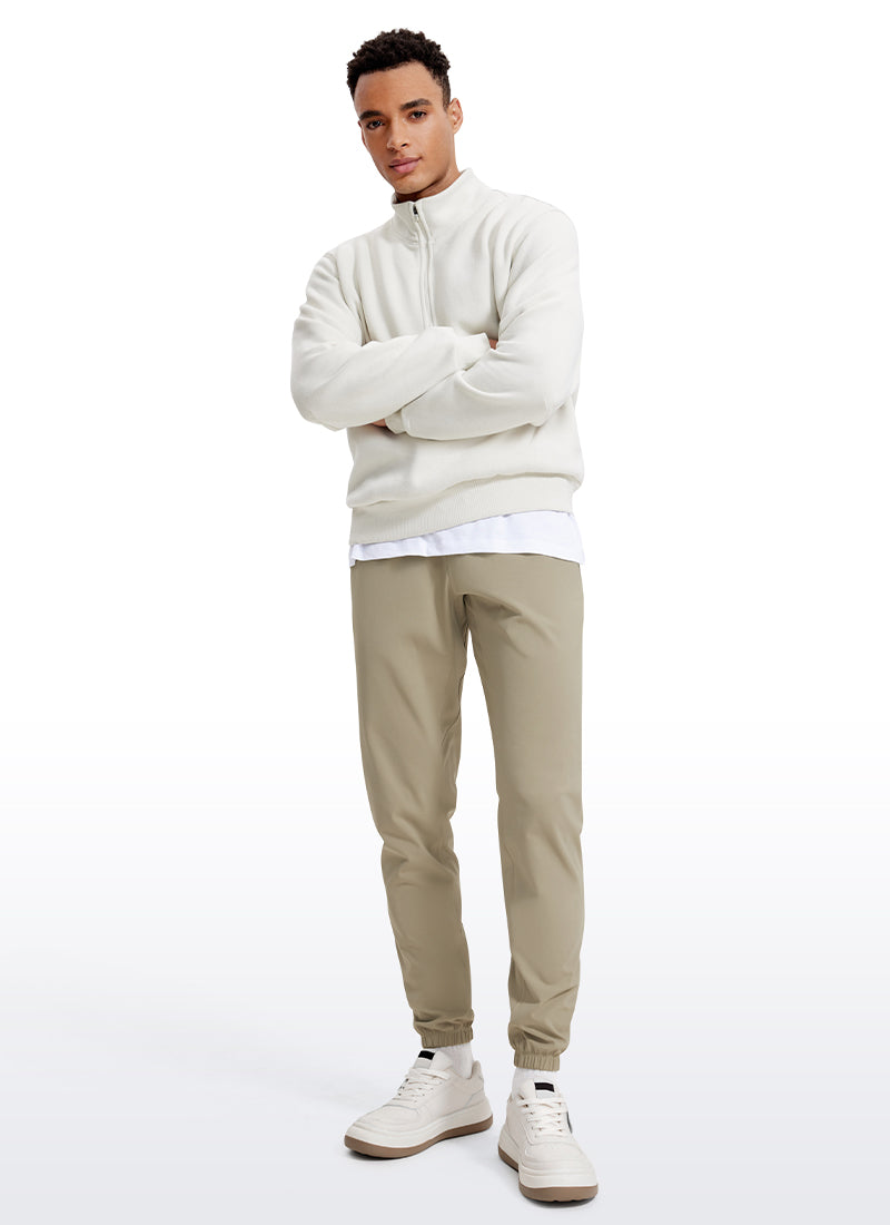 CRZ YOGA Men's Run Slim Fit On the Travel Joggers 30''- Ankle Zipper Khali Barley @model_info:Jhony