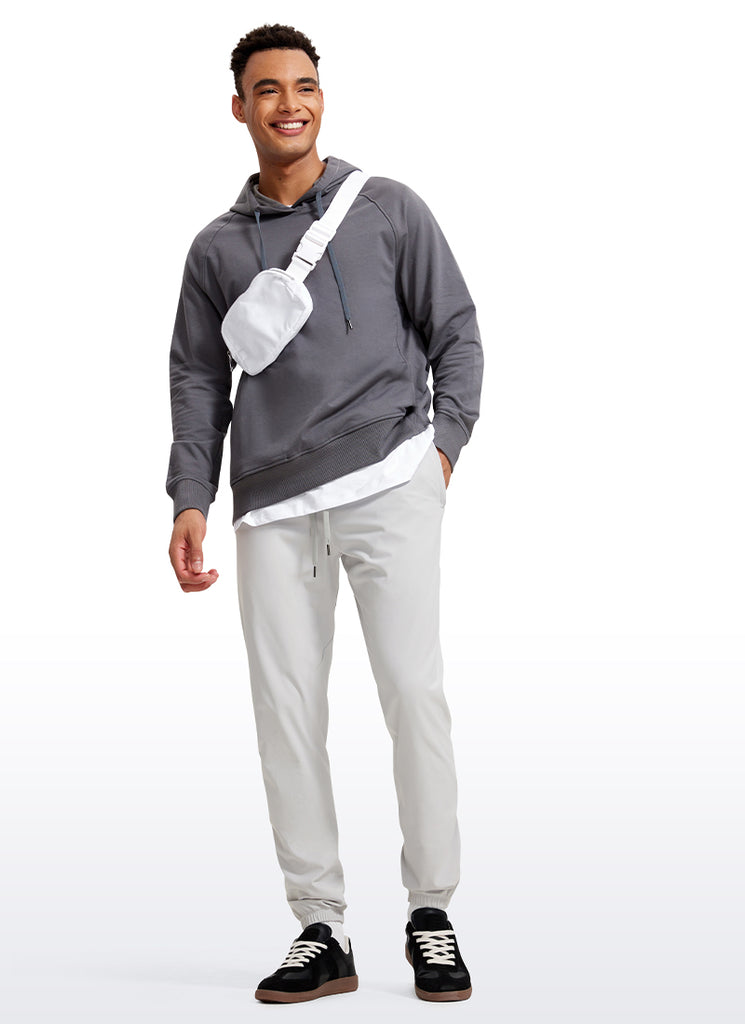 CRZ YOGA Men's Run Slim Fit On the Travel Joggers 30''- Ankle Zipper Gull Gray