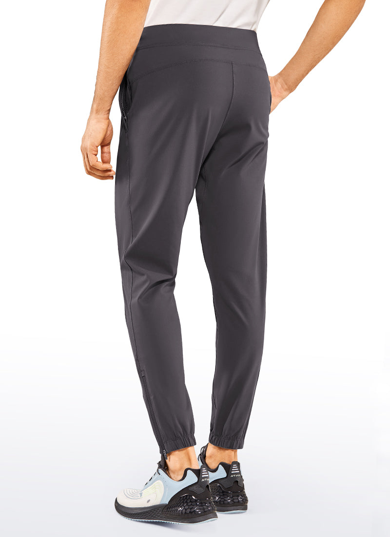 CRZ YOGA Men's Run Slim Fit On the Travel Joggers 30''- Ankle Zipper Ink Gray @model_info:L