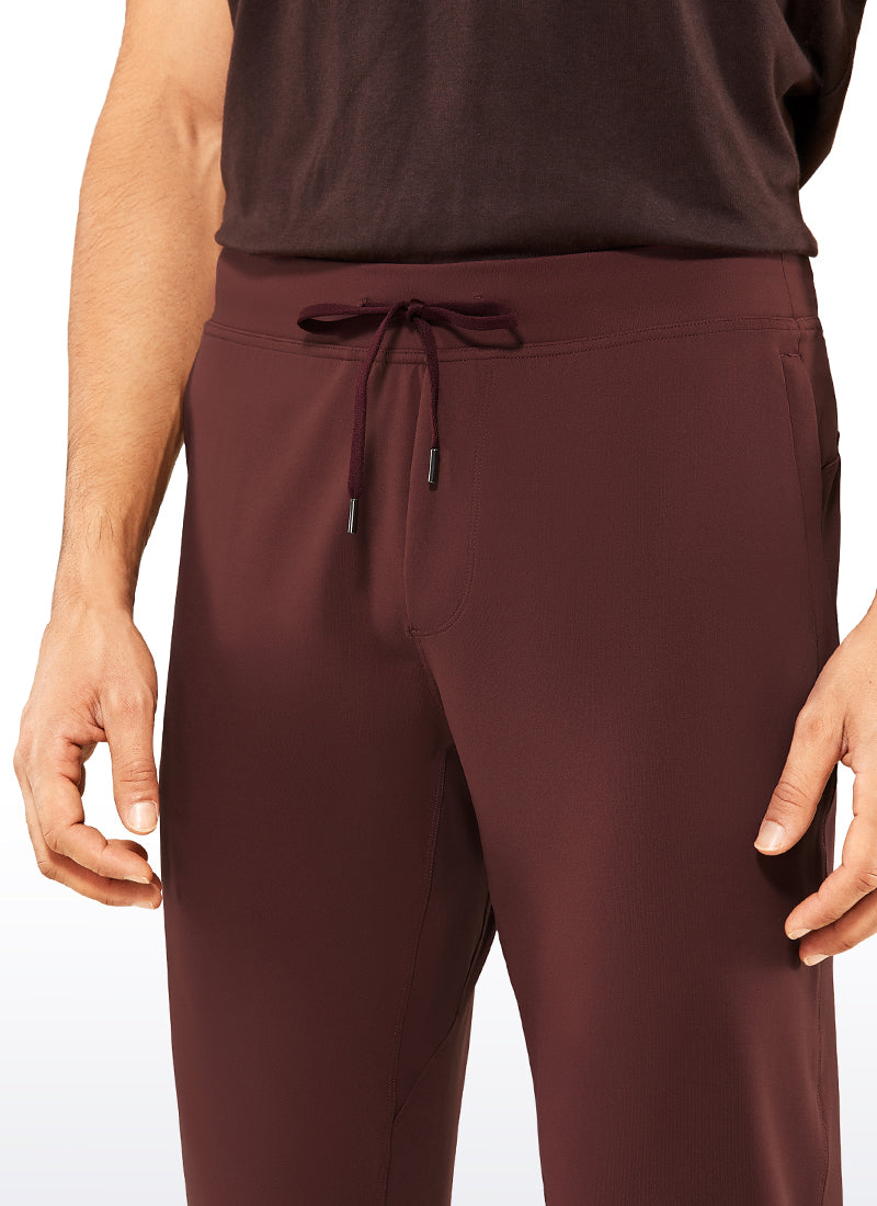 CRZ YOGA Men's Run Slim Fit On the Travel Joggers 30''- Ankle Zipper Dark Red 2 @model_info:L