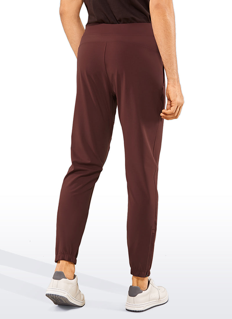 CRZ YOGA Men's Run Slim Fit On the Travel Joggers 30''- Ankle Zipper Dark Red 2 @model_info:NEW2
