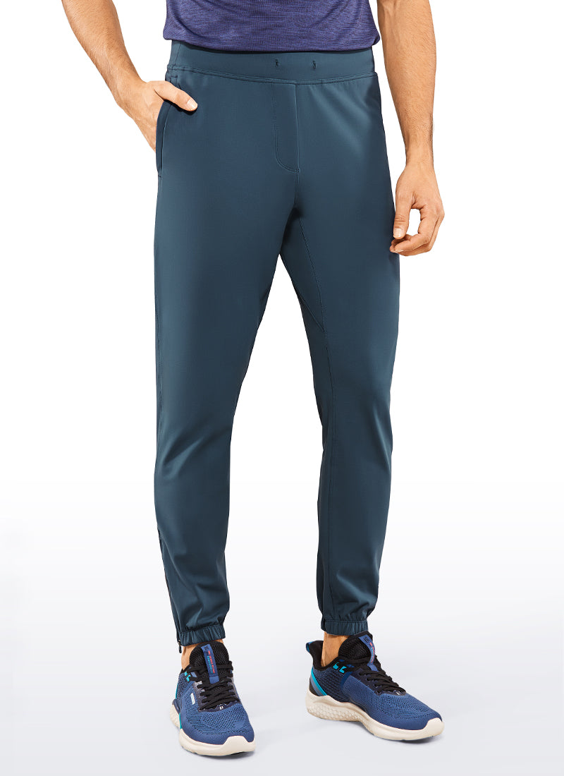 CRZ YOGA Men's Run Slim Fit On the Travel Joggers 30''- Ankle Zipper Electric Blue