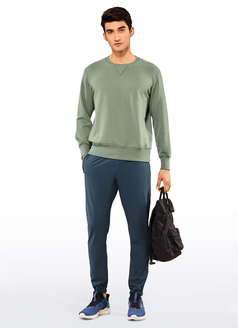 CRZ YOGA Men's Run Slim Fit On the Travel Joggers 30''- Ankle Zipper Electric Blue @model_info:L