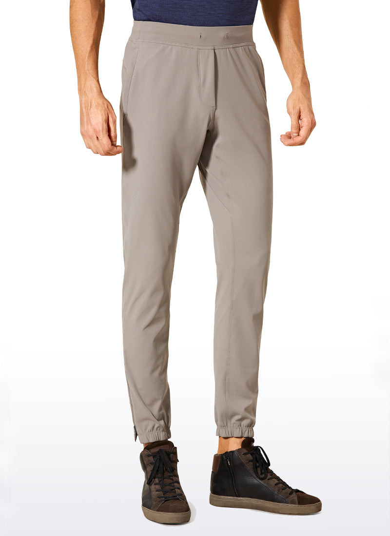 CRZ YOGA Men's Run Slim Fit On the Travel Joggers 30''- Ankle Zipper Cliff Ash @model_info:L