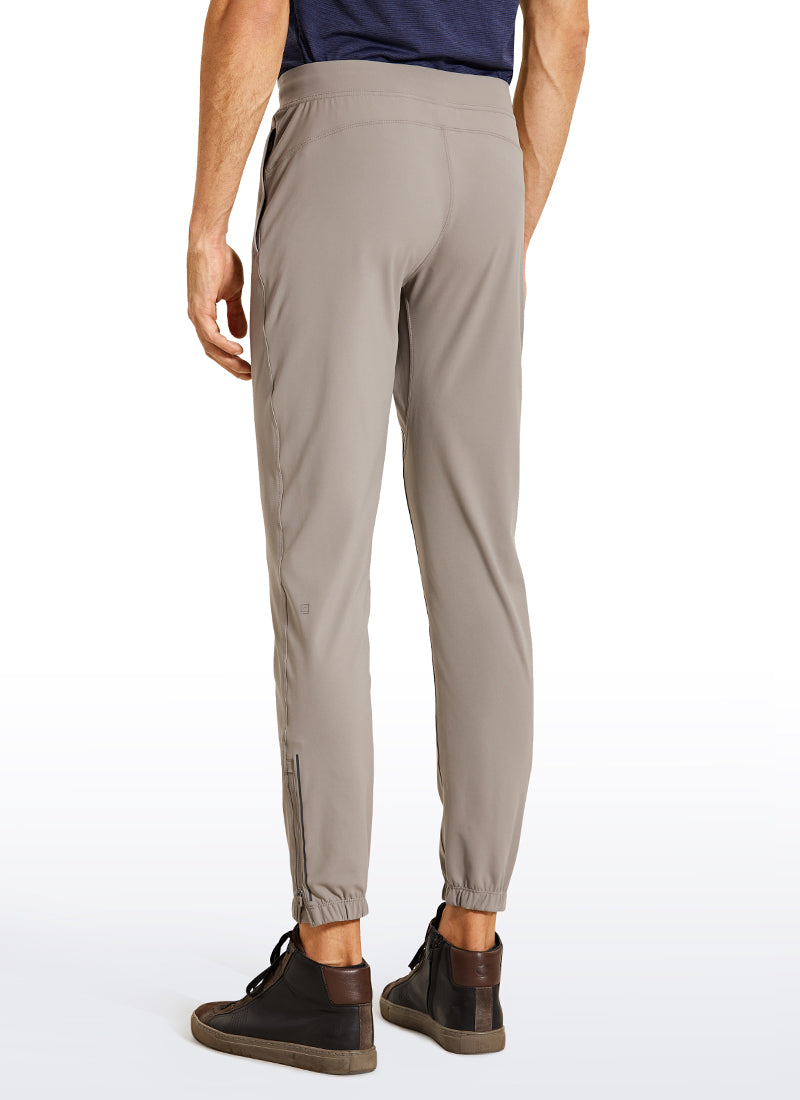 CRZ YOGA Men's Run Slim Fit On the Travel Joggers 30''- Ankle Zipper Cliff Ash @model_info:L
