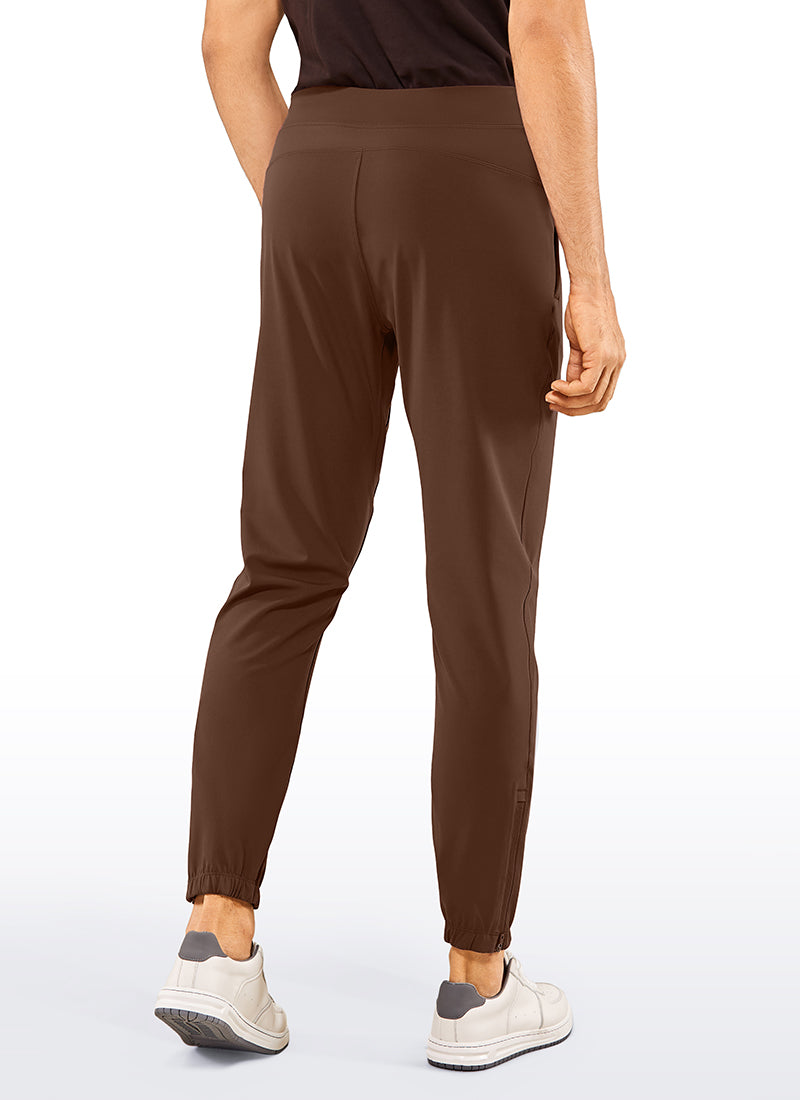 CRZ YOGA Men's Run Slim Fit On the Travel Joggers 30''- Ankle Zipper Dark Brown @model_info:LUC