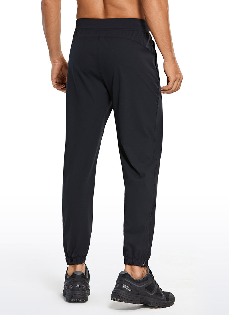 CRZ YOGA Men's Run Slim Fit On the Travel Joggers 28''- Ankle Zipper Black @model_info:M