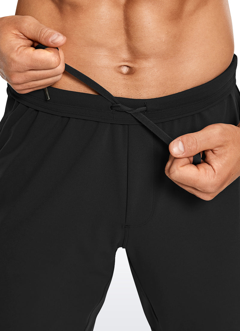 CRZ YOGA Men's Run Slim Fit On the Travel Joggers 28''- Ankle Zipper Black @model_info:M