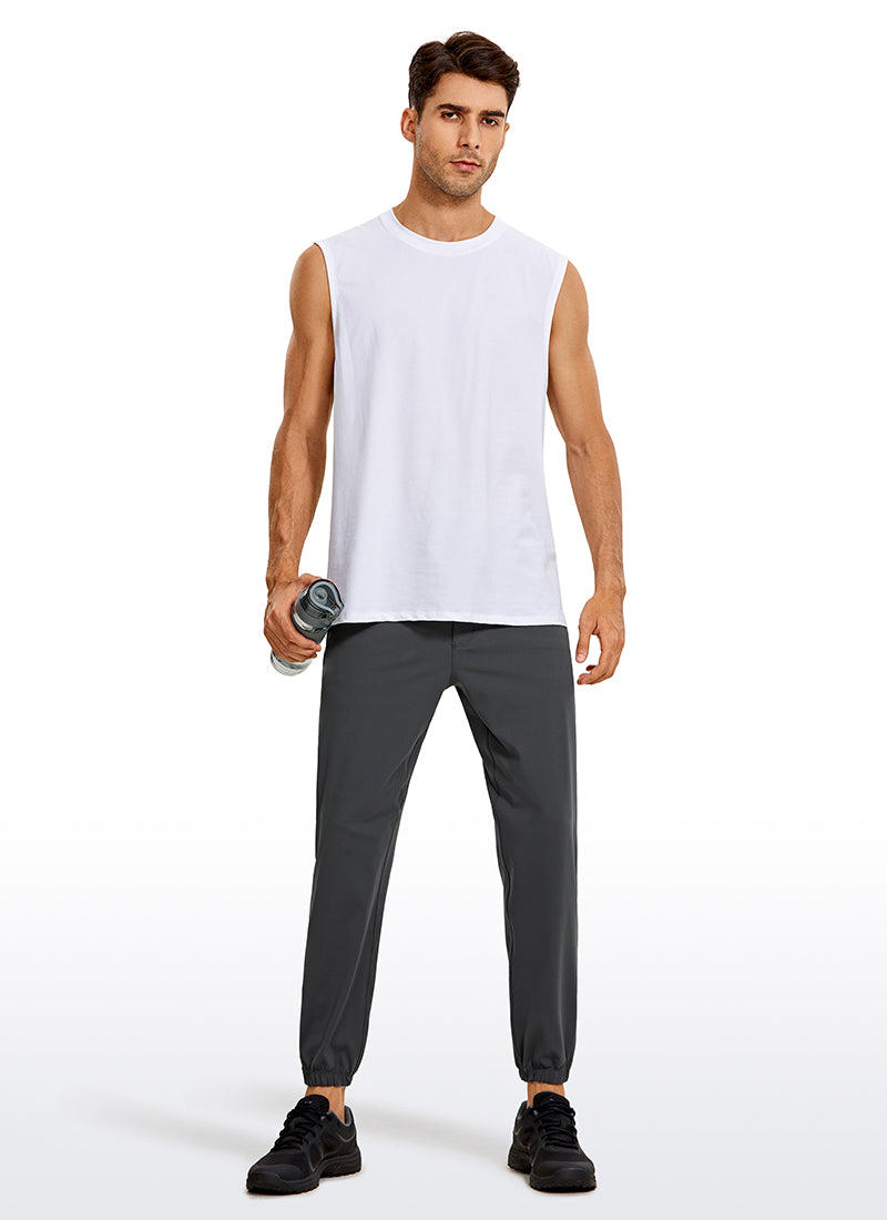 CRZ YOGA Men's Run Slim Fit On the Travel Joggers 28''- Ankle Zipper Ink Gray