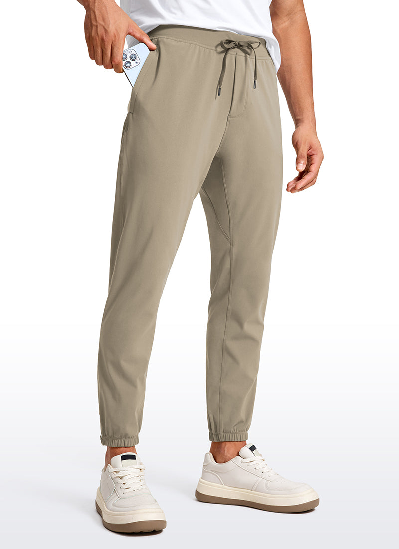 CRZ YOGA Men's Run Slim Fit On the Travel Joggers 28''- Ankle Zipper Khali Barley @model_info:Jhony