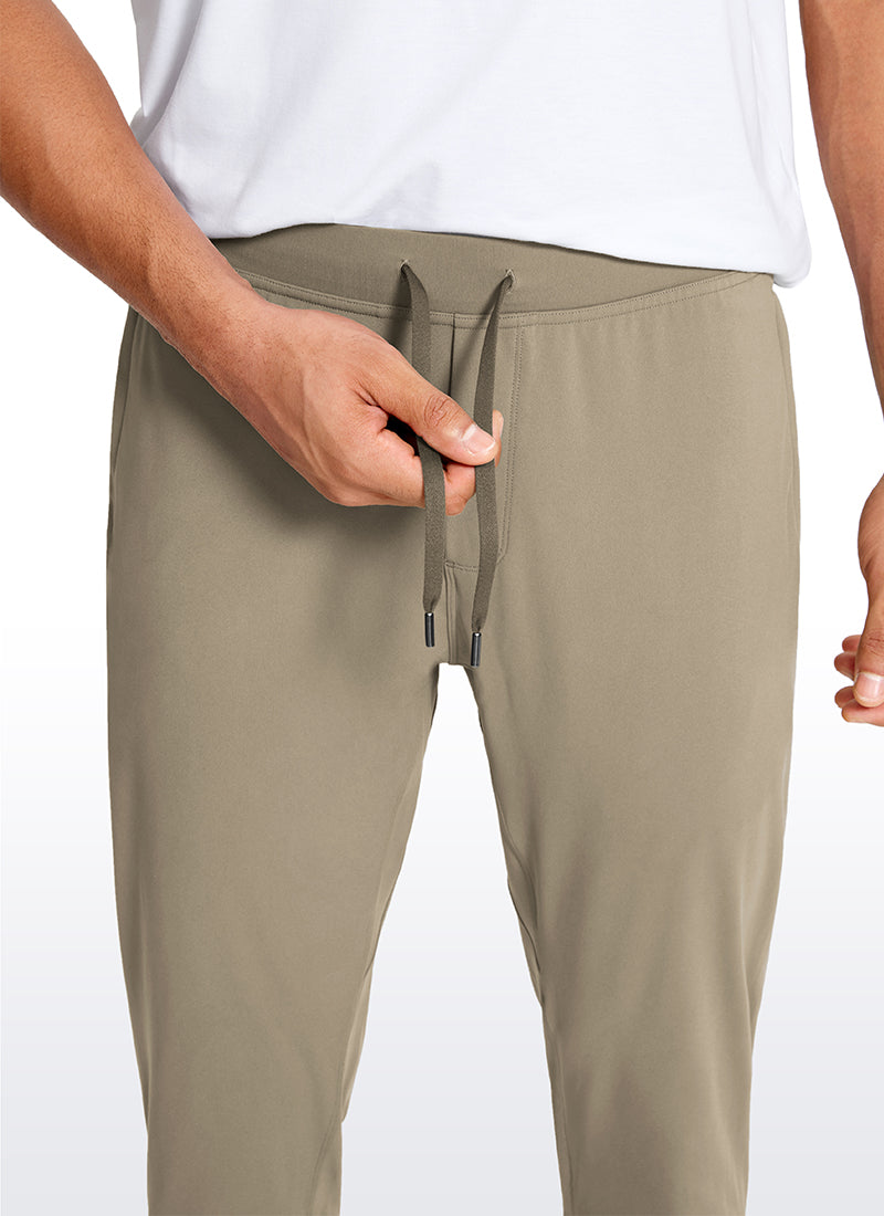 CRZ YOGA Men's Run Slim Fit On the Travel Joggers 28''- Ankle Zipper Khali Barley @model_info:Jhony