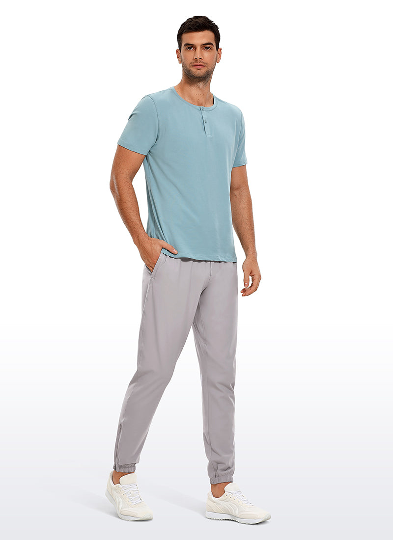 CRZ YOGA Men's Run Slim Fit On the Travel Joggers 32''- Ankle Zipper Gull Gray