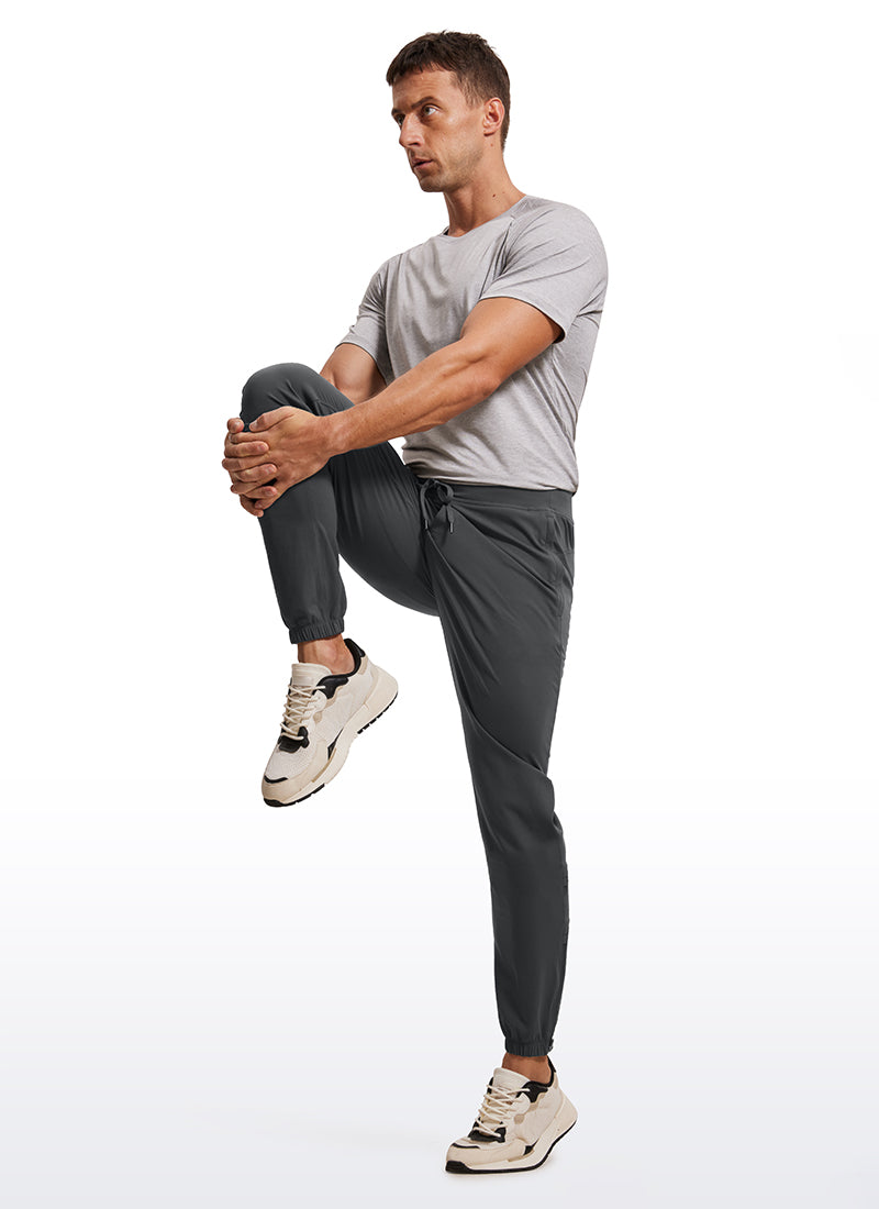 CRZ YOGA Men's Run Slim Fit On the Travel Joggers 32''- Ankle Zipper Ink Gray