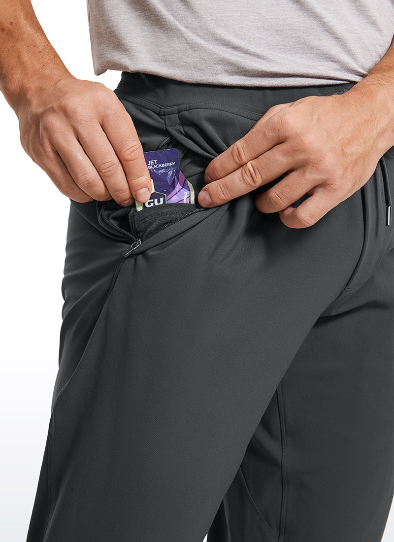 CRZ YOGA Men's Run Slim Fit On the Travel Joggers 32''- Ankle Zipper Ink Gray